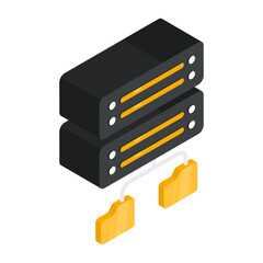 Sticker - Creative design icon of folder server network 

