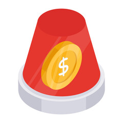 Poster - Revolving red light icon, vector design of siren

