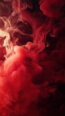 Sticker - a stunning display of swirling red smoke against a dark background, creating a dramatic and captivat