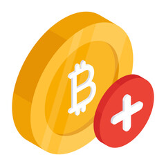 Canvas Print - An icon design of add bitcoin

