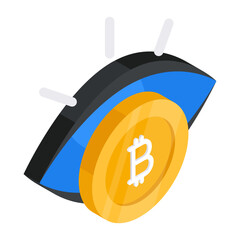 Sticker - A unique design icon of bitcoin monitoring 

