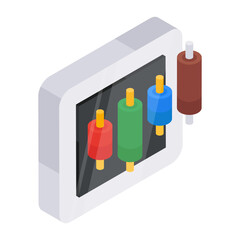 Sticker - A flat design, icon of candlestick chart

