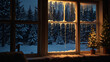 © Jessada - Cozy Winter Room with Snowy Window and Icicles