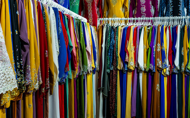 Traditional Arabic Abaya and Clothing for Sale at Souq Waqif Cloth Store