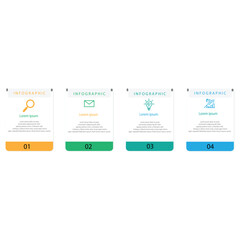 Wall Mural - infographic design template with icons and 4 options or steps. can be used for process diagrams, pre