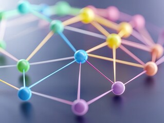 Sticker - Abstract Colorful Network Structure.