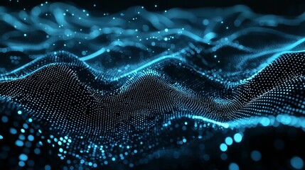 Futuristic Digital Wave, Abstract Data Flow, Artificial Intelligence Technology, Generated AI