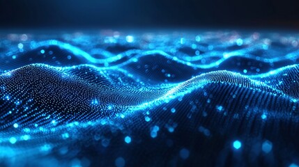Futuristic Digital Data Wave, Abstract Technology Background, Generated AI
