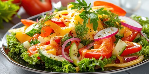 Delicious Vegetable Salad with Cheese A Colorful and Nutritious Dish to Enhance Your Meal Experience