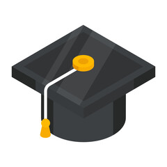 Poster - A trendy design icon of graduation Cap 

