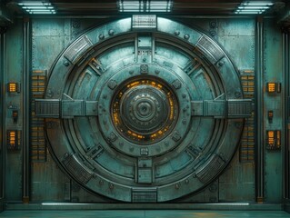 Poster - Futuristic Metal Door.