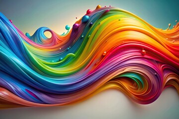 Wall Mural - Abstract wave pattern with bright colors flowing like paint