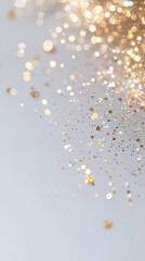 Poster - Golden stars and shimmering glitter create magical and enchanting atmosphere, perfect for celebrations and special occasions. soft background enhances sparkling effect