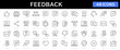 © warmworld - Feedback thin line Icons set. Testimonials, rating, like, dislike, feedback, survey editable stroke icons. Vector illustration