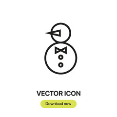 Fototapete - Snowman icon vector. Linear-style sign for mobile concept and web design. Snowman symbol illustration. Pixel vector graphics - Vector.	