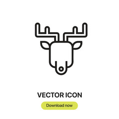Fototapete - Reindeer icon vector. Linear-style sign for mobile concept and web design. Reindeer symbol illustration. Pixel vector graphics - Vector.	
