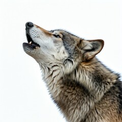 head of a howling wolf, isolated