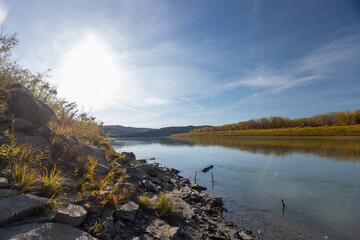 River in Central Montana, Phillips County, Fall Autumn Colors