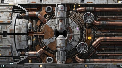 Poster - Futuristic Industrial Panel: Sci-Fi Texture