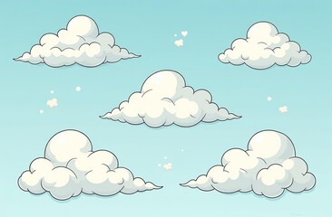 set of cartoon clouds