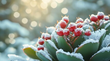 Wall Mural - Snowy Berries.