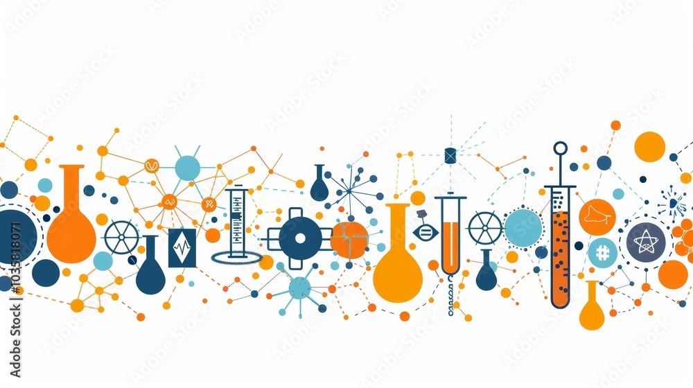 Colorful Frame Border Background with Health and Medical Icons for ...