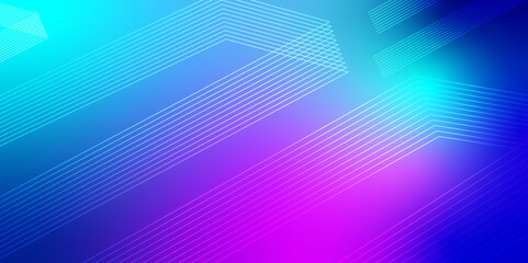 Canvas Print - Abstract white lines on gradient pink and blue, fade background, name card, decor, banner, template, texture, pattern, copy space.