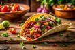 © Arnada - Tasty French Taco on Rustic Wood Countertop - Perfect Cozy Pub Snack