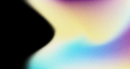 Poster - Dark Modern purple yellow sky blue Grainy Gradient Background Template