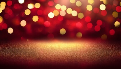 abstract red and gold light bokeh background for christmas or new year celebration concept design