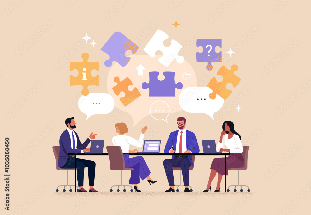 Business Team Brainstorm concept Contemporary flat style abstract Business Team Brainstorm concept Contemporary flat style abstract