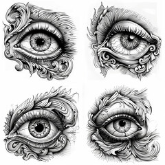 Wall Mural - Eye tattoo design