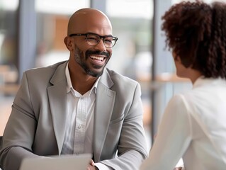 Ethereal Company Leadership Mentorship: Close-up One-on-One Guidance Meeting with Blended Background