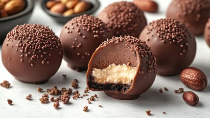 savor the rich taste of chocolate truffles with a delightful creamy filling