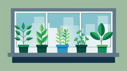 Plants line the windowsills bringing a touch of greenery and life to the otherwise sterile environment.