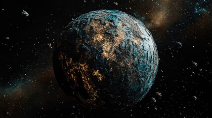 Wall Mural - 3d cartoon rendering of planet earth in a dead state viewed from outer space