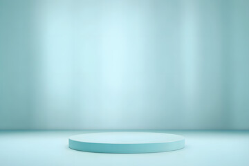 Abstract pastel teal color and gradient cyan light background with mint green table backdrops display product design. Turquoise empty space room for showing. Blur 3D render podium stage vector texture