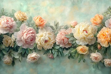 Wall Mural - Floral border arrangement 