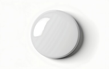 Wall Mural - white blank badge. glossy round button. pin badge