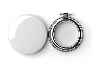 Wall Mural - white blank badge. glossy round button. pin badge