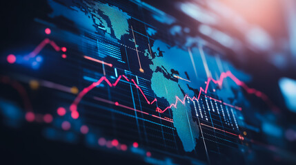 Abstract business smart city and charts and graphs with statistics to innovative analyze business potential and forecast future development of companies growth.