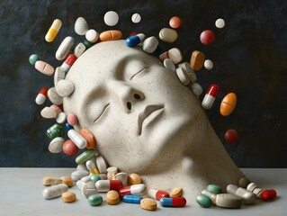 Wall Mural - close up of pills