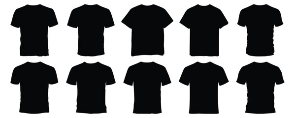 Wall Mural - Tshirt silhouette set vector design big pack of clothing illustration and icon