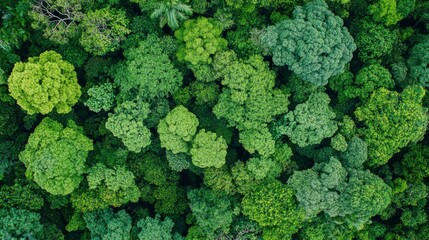 Wall Mural - Aerial View of Lush Green Forest Canopy