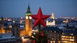© Pixel Matrix - A red star adorns a Christmas tree amidst Londons Bokeh-lit nightscape