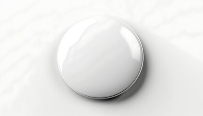 Wall Mural - white blank badge. glossy round button. pin badge
