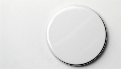 Wall Mural - white blank badge. glossy round button. pin badge