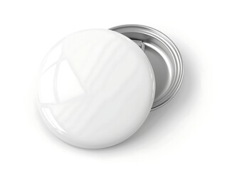 Wall Mural - white blank badge. glossy round button. pin badge