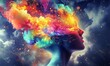 © Valentyna - Neuro-mosaic: assembling the colors of individuality. Mind with fireworks in ecstasy