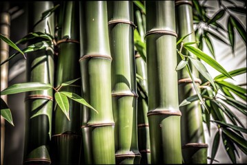 Close-Up of Bamboo Stems